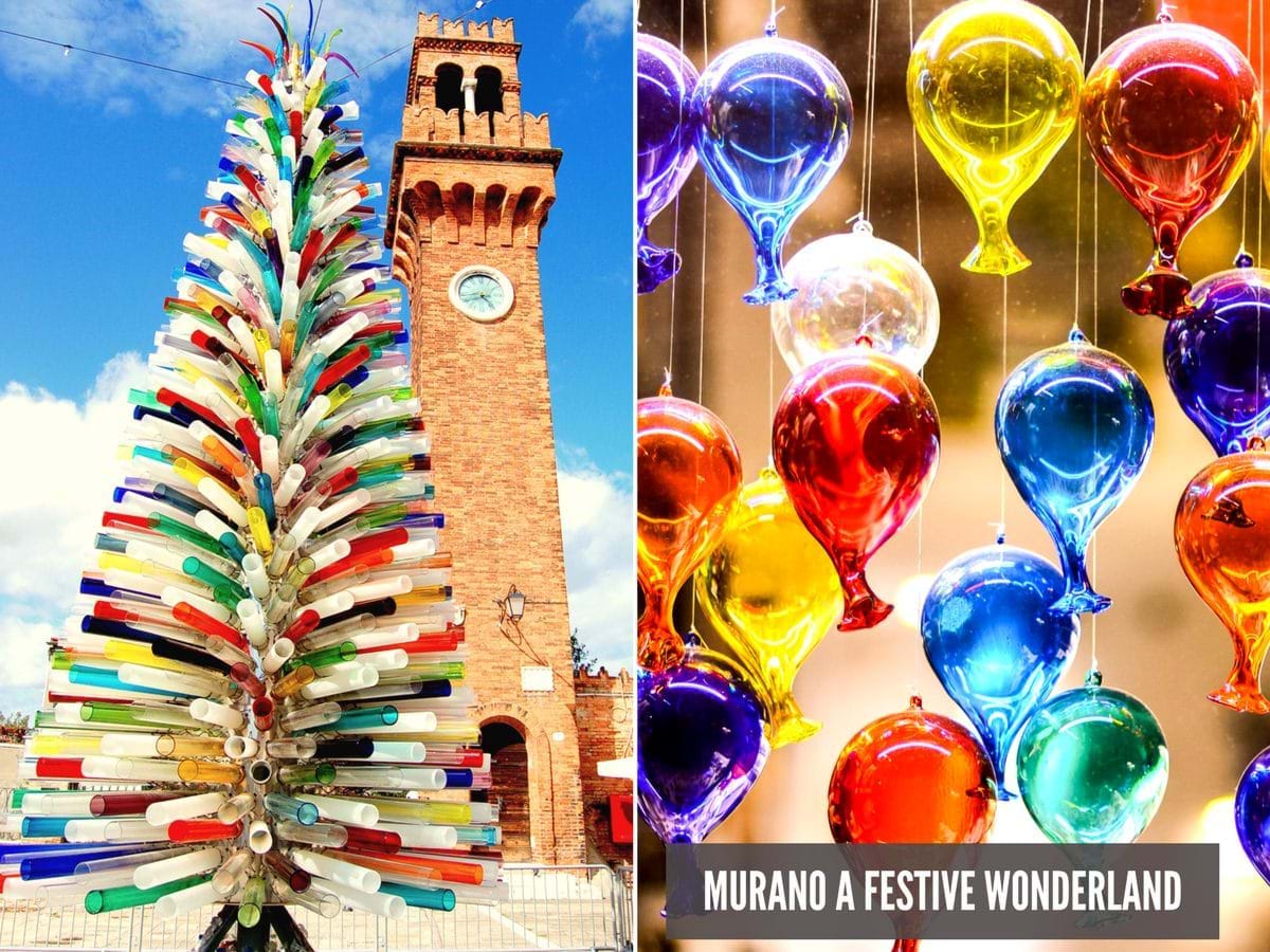 Christmas in Murano with Glass tree and glass balloons