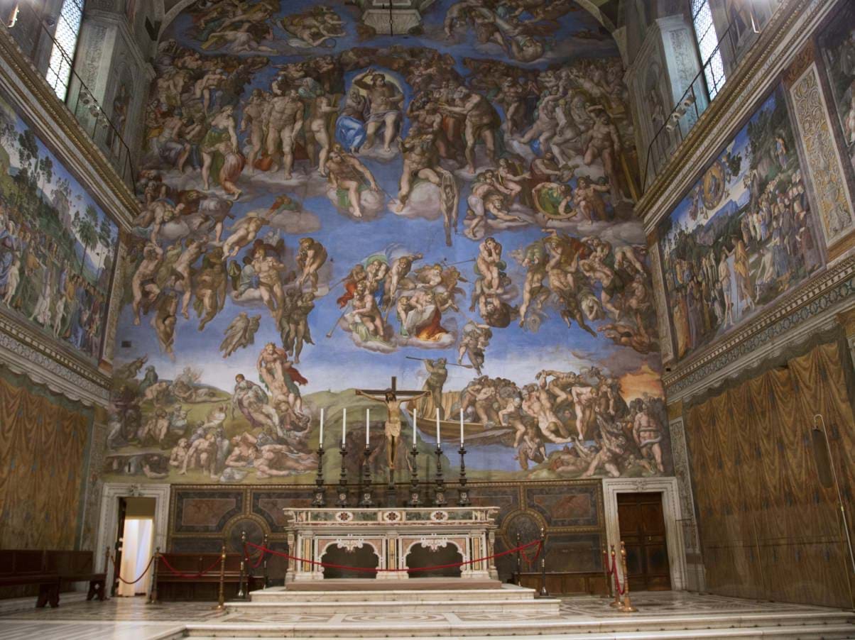 Inside the Sistine Chapel in the Vatican Museums