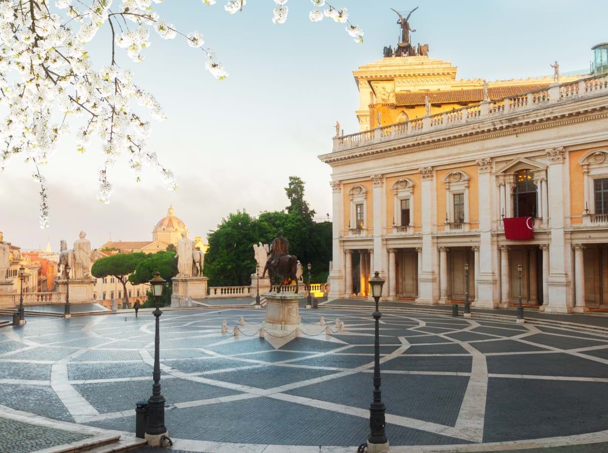 Campidoglio Square and view over Rome