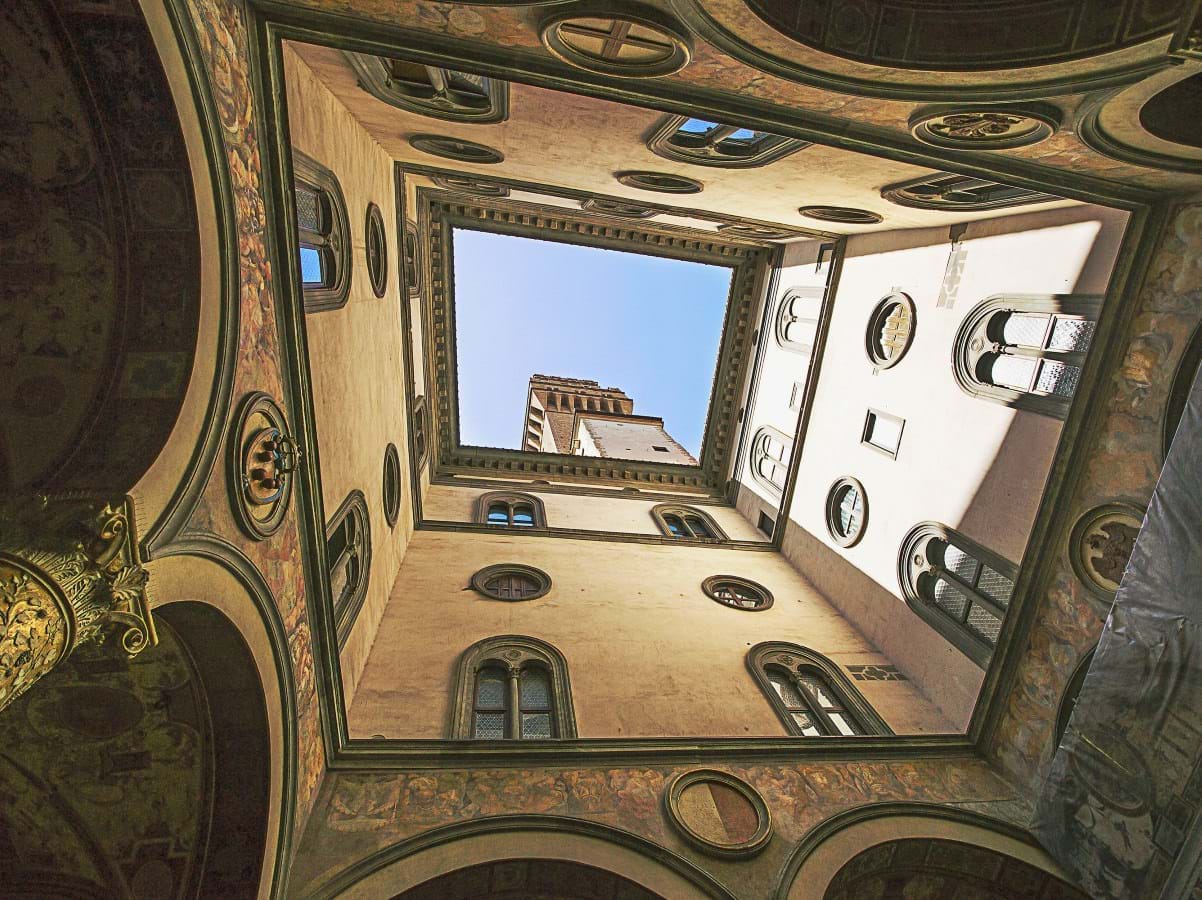 The Courtyard in the Uffizi Gallery
