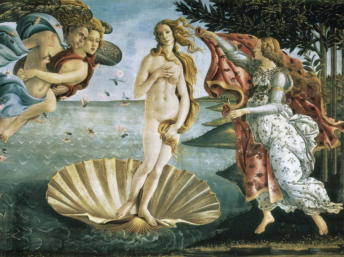Botticelli's Birth of Venus in the Uffizi Gallery