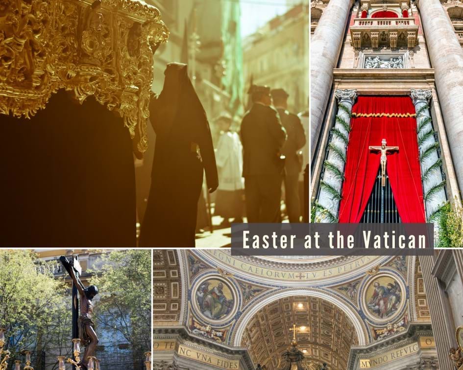 Collage of events happening in the Vatican over Easter